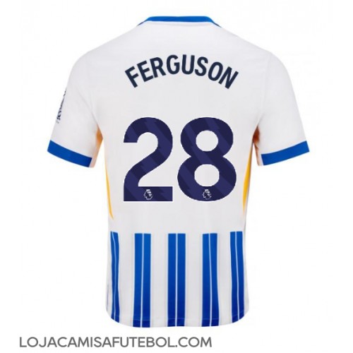 Camisa de Futebol Brighton Evan Ferguson #28 Equipamento Principal 2024-25 Manga Curta